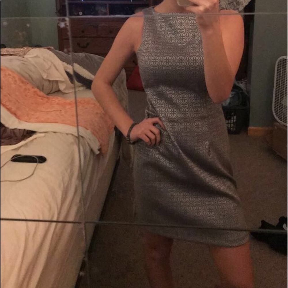Silver straight short dress!